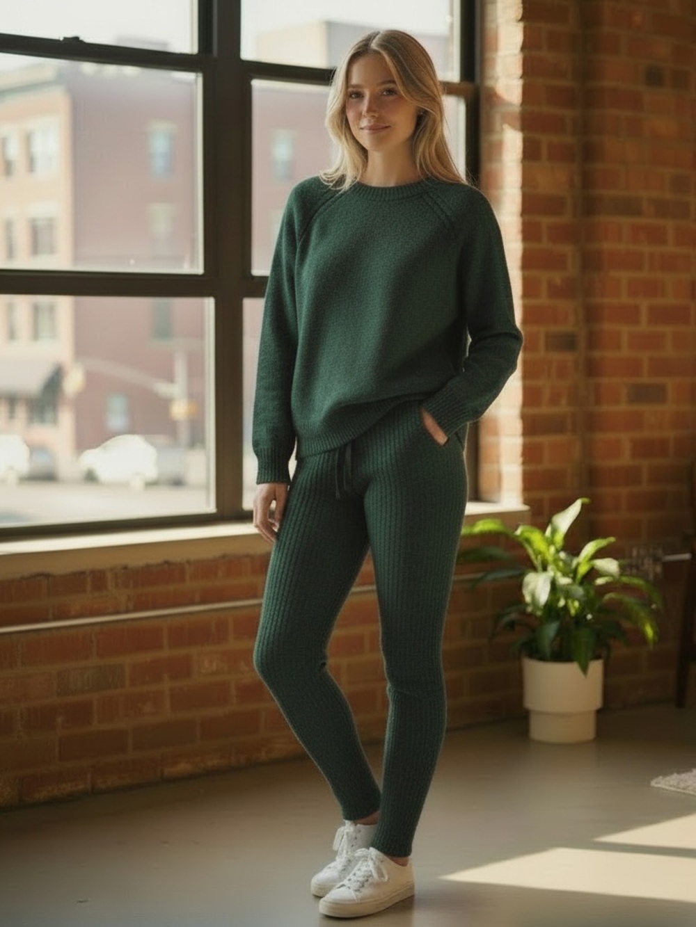 Sweater lounge set, green